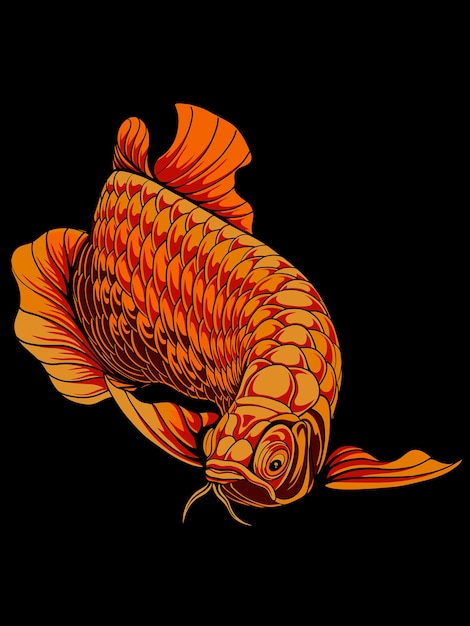 Lindo desenho vetorial de peixe aruanã