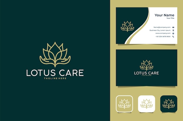 Lindo design de logotipo e cartão de visita lotus care