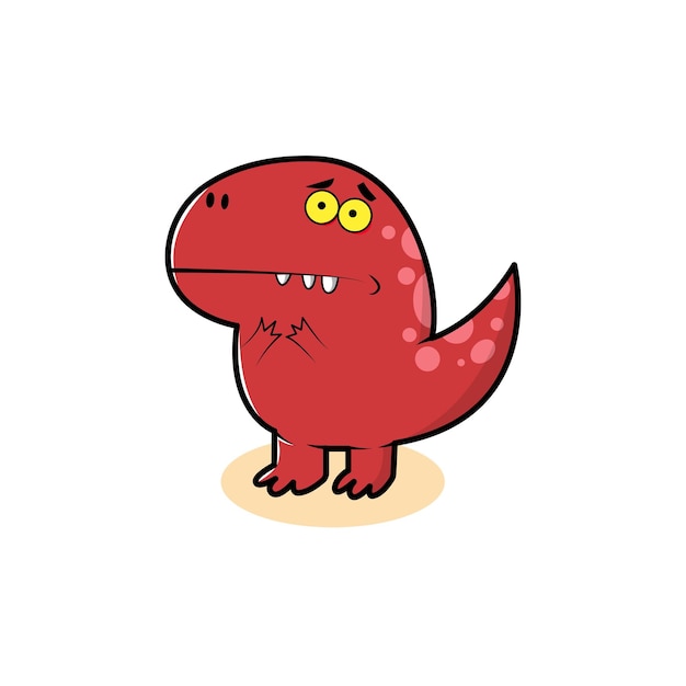 Vetor lindo dinossauro vermelho