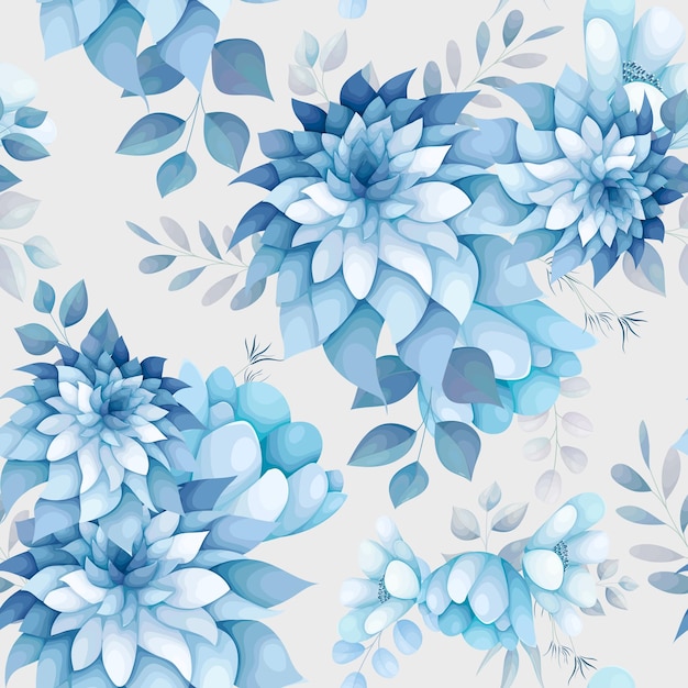lindo floral desenhado à mão sem costura padrão