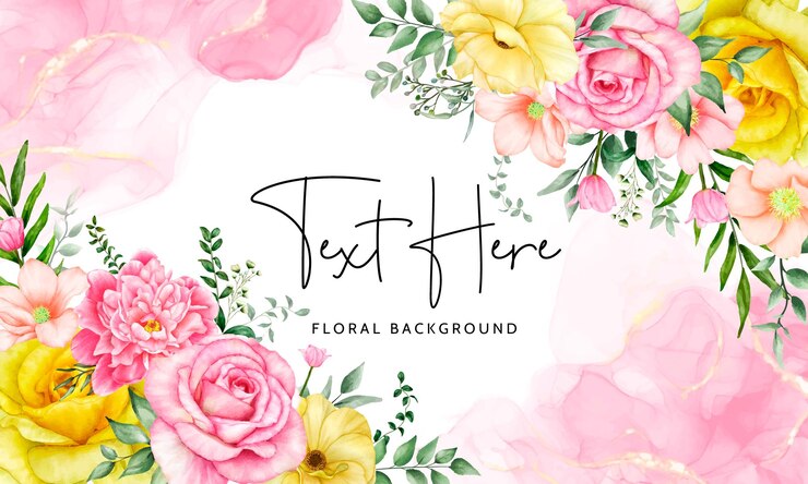 Lindo fundo de aquarela floral desenhado à mão