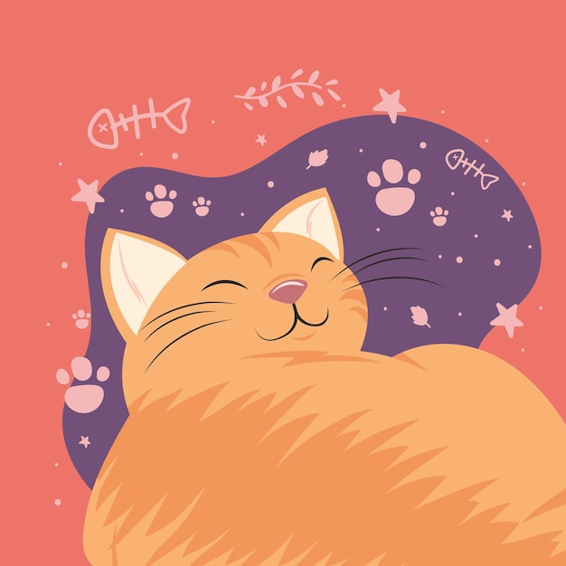 Lindo gato amarelo com patas