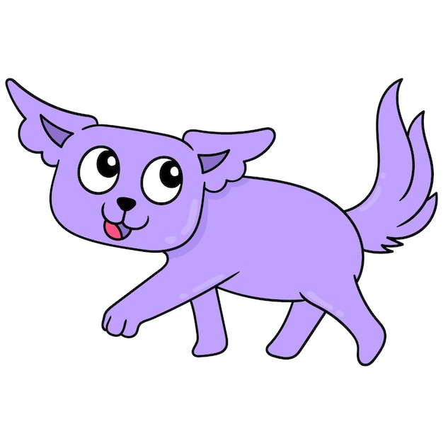 Lindo gato de estimação roxo sorridente rosto, arte de ilustração vetorial. imagem de ícone do doodle kawaii.