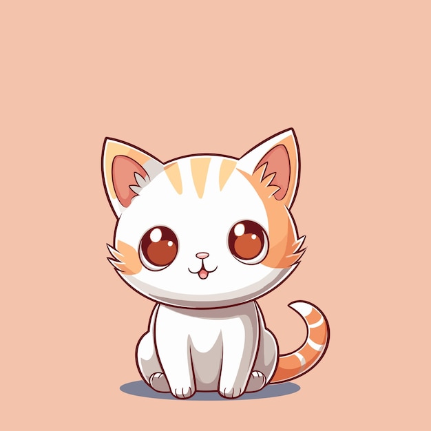 Gatos Bonitos De Kawaii Dos Desenhos Animados No Fundo Branco Ilustração do  Vetor - Ilustração de arte, consideravelmente: 140654315