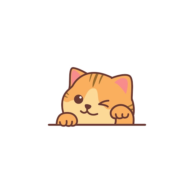 Lindo gato laranja acenando ilustração vetorial de desenho de pata