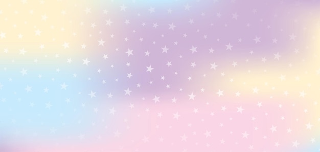 Lindo kawaii doce pastel multicolorido com fundo vetorial gráfico de estrelas