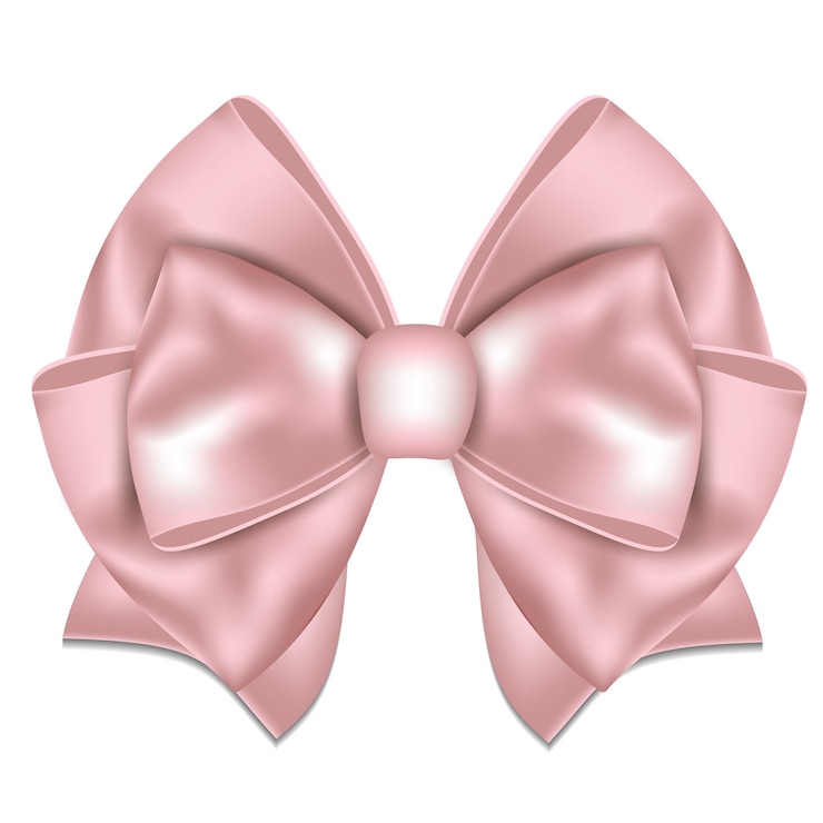 Vetor lindo laço rosa em fundo branco. ilustração.