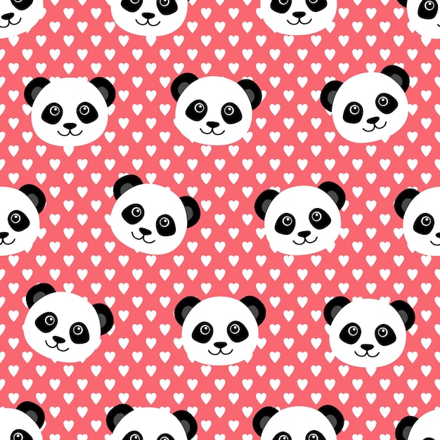 Vetor lindo papel de parede de panda