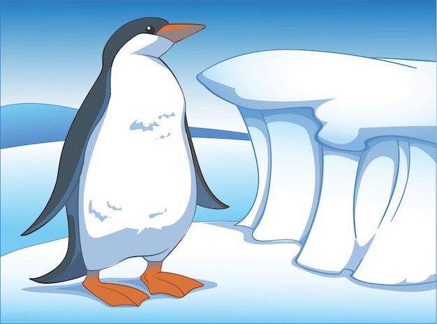 Lindo pinguim na antártica