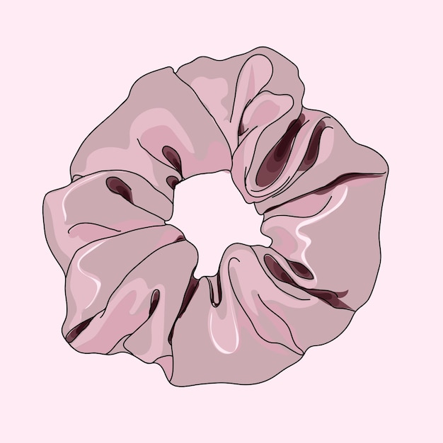 Lindo vetor rosa scrunchie de cabelo