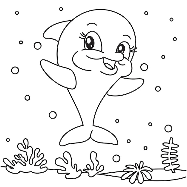 Line art drawing for kids coloring page