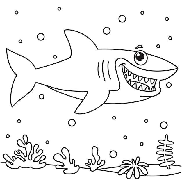 Vetor line art drawing for kids coloring page