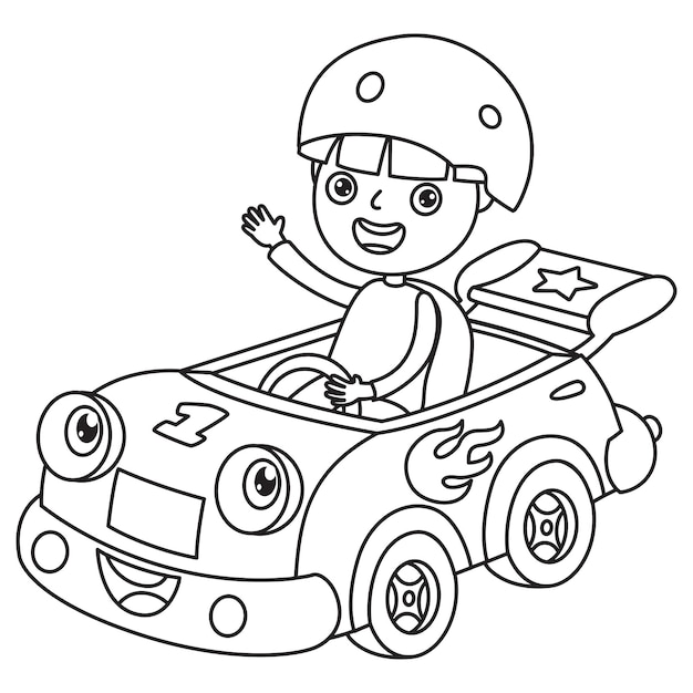 Line art drawing for kids coloring page