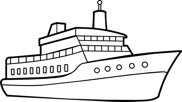 Vetor line art vector nautical elegance para seus projetos de design