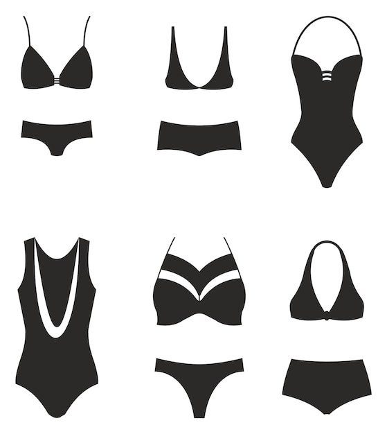Lingerie Calcinha feminina e sutiã feminino silhueta de biquíni
