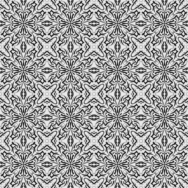 Linha abstrata flor padrão monocromático fundo ornamento de tecido étnico bela ilustração