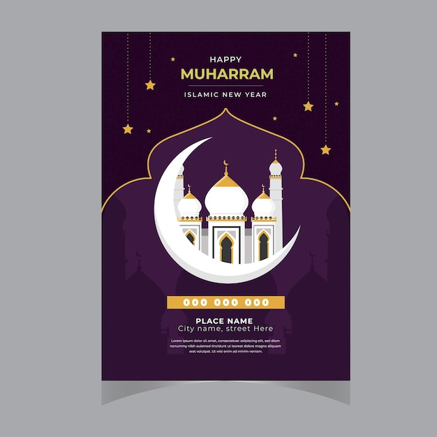 Linha Arte Muharram Ano Novo Islâmico