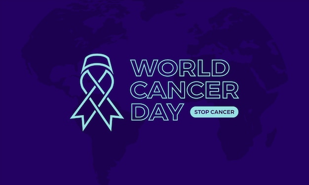 Linha arte plano de fundo do dia mundial do câncer