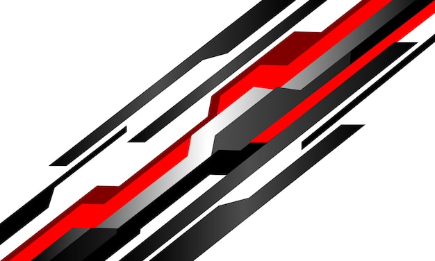 Linha cibernética de metal cinza preto vermelho abstrato tecnologia cibernética geométrica futurista vetor moderno branco