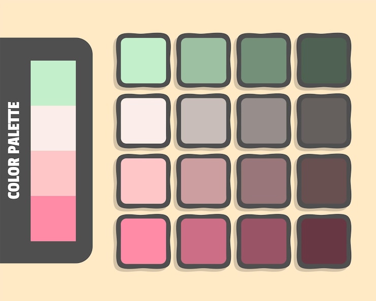Vetor linha cinza claro rosa rosa quente paleta de cores cores combinadas com cores rgb harmoniosas
