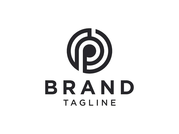 Linha circular abstrata letra inicial P logotipo. Utilizável para logotipos de negócios e tecnologia.