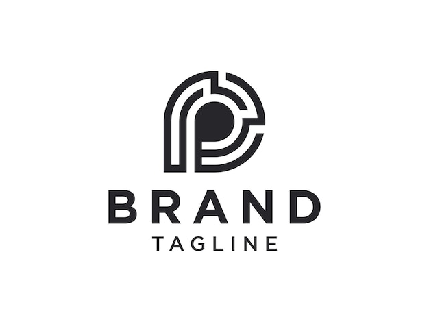Linha circular abstrata letra inicial P logotipo. Utilizável para logotipos de negócios e tecnologia.