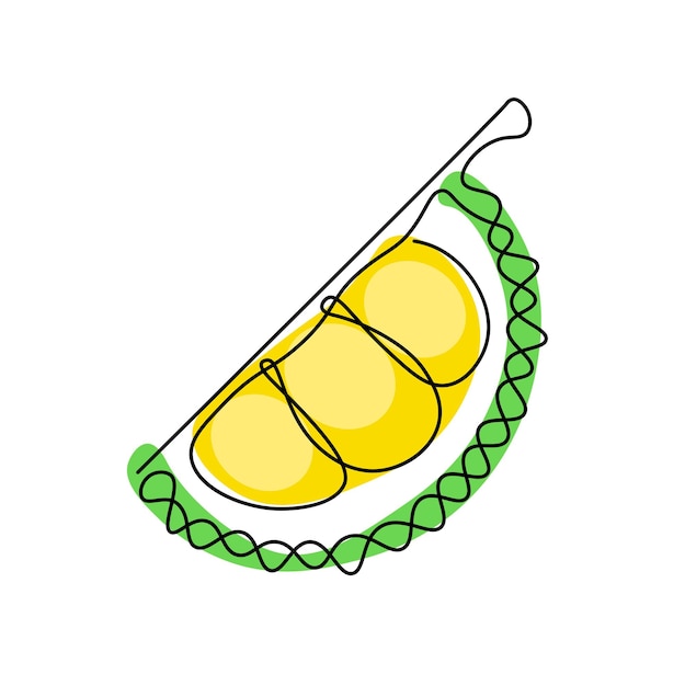 Linha contínua de objeto de conceito de frutas durian em ilustração vetorial fina simples