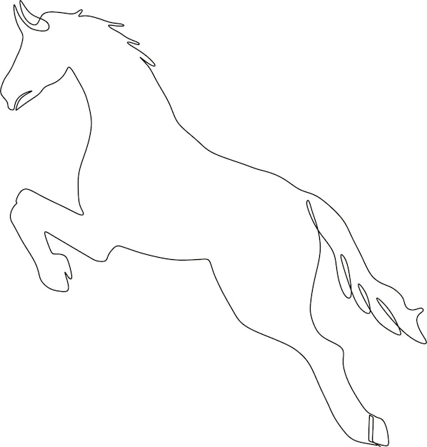 Desenho Linha Contínua Única Pular Identidade Logotipo Empresa Cavalo  Elegante imagem vetorial de SimpleLine© 387454634