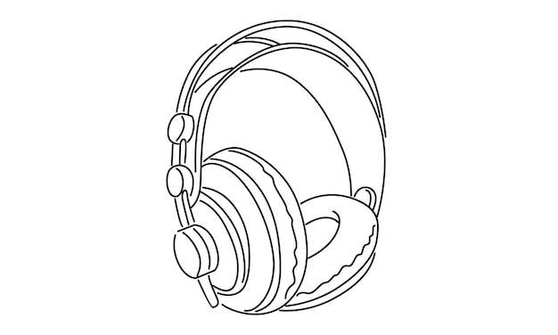 Linha de arte de fone de ouvido dispositivo de alto-falante gadget