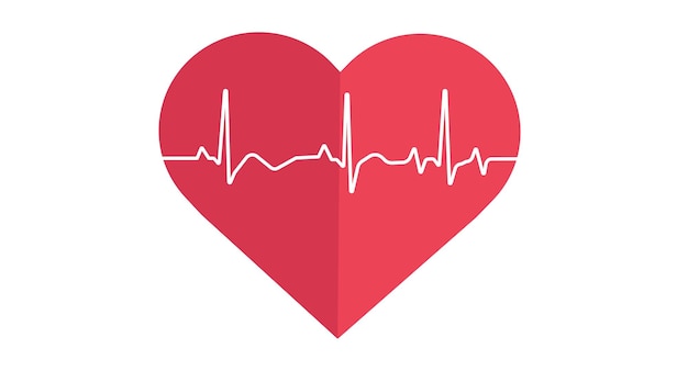 Linha de batimento cardíaco isolada em fundo branco ícone de coração ilustração vetorial