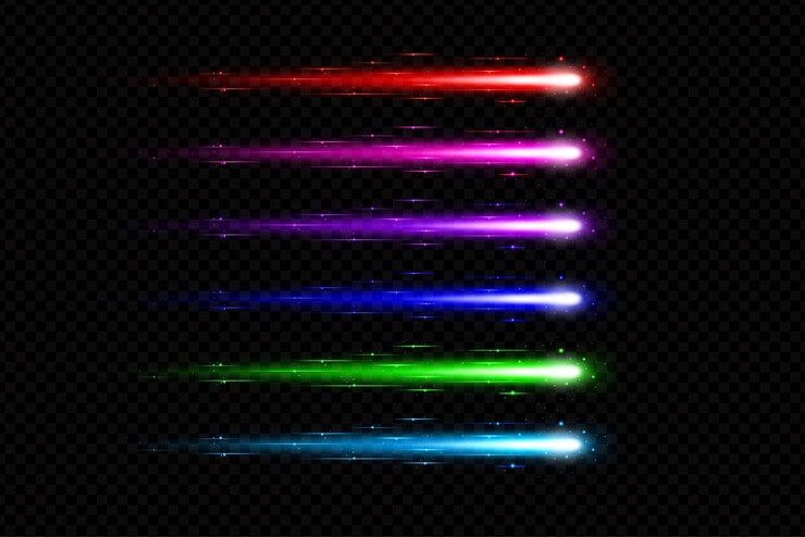 Vetor linha de brilho com lente colorida vector de flare