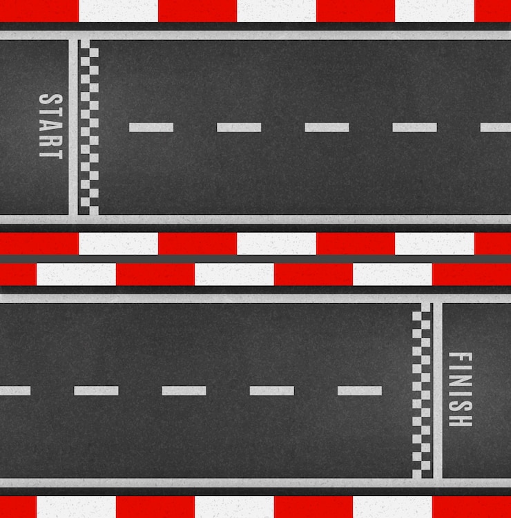 Vetor linha de chegada e partida da pista de automobilismo