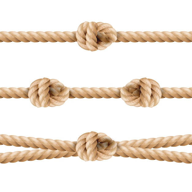 Linha de corda realista conjunto eith knot
