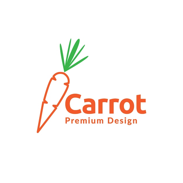 Linha de design de logotipo de cenoura de legumes coloridos vetor símbolo gráfico ilustração ideia criativa