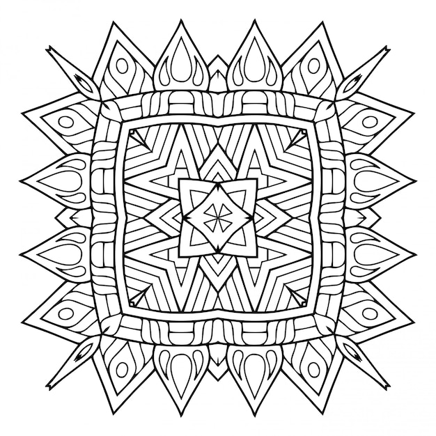 Linha de mandala, elemento decorativo.