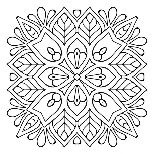 Linha de mandala, elemento decorativo.