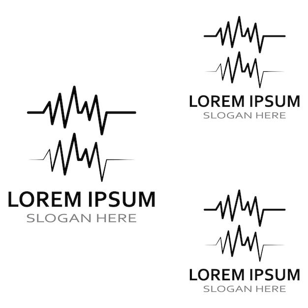 Linha de pulso ou onda médica modelo de ilustração de conceito de design de logotipo vetorial