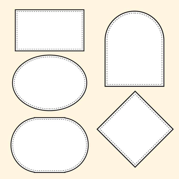 Vetor linha de quadros simples e geométricos para rótulo e ilustração de elementos