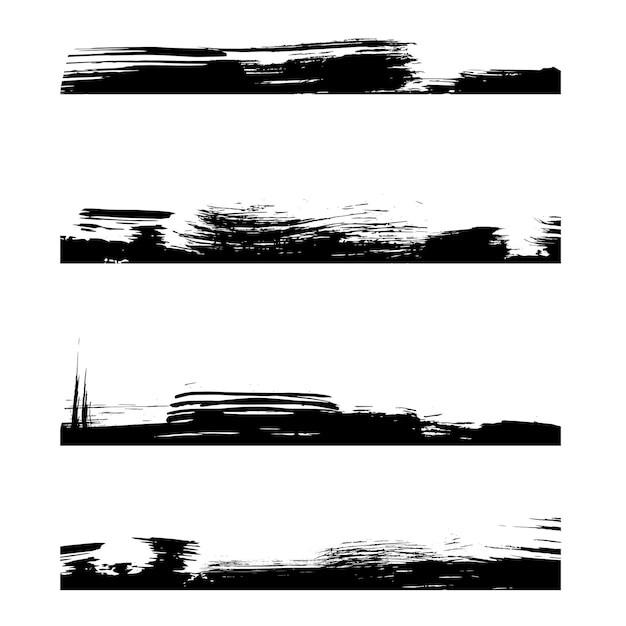 Linha de quatro quadros pretos