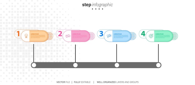 Vetor linha de tempo vetorial gratuita com modelos infográficos de datas