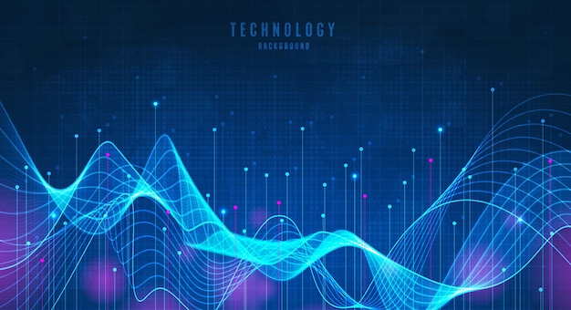 Linha de velocidade de fibra óptica de faixa de luz azul fundo futurista para tecnologia 5g ou 6g transmissão de dados sem fio internet de alta velocidade em conceito de rede de internet abstrato design vetorial