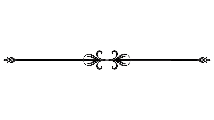 Vetor linha divisória decorativa de motivo floral simétrico com filigrana ornamental e borda floral abstrata