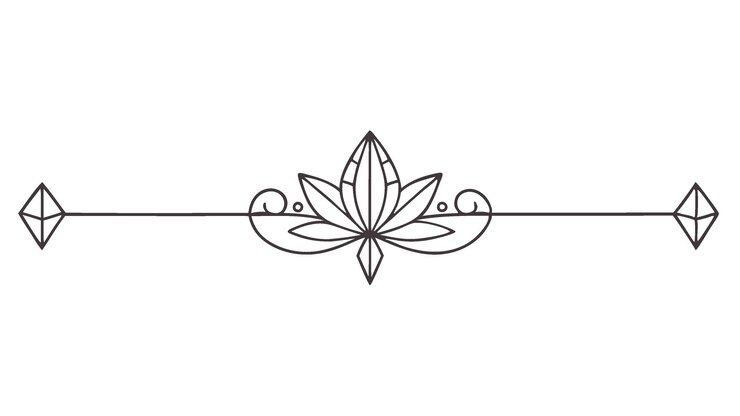 Vetor linha divisória decorativa simétrica fronteira ornamental motivo floral abstracto florescente elementos filigranados