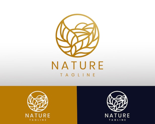 Linha do logotipo da natureza emblema da natureza do logotipo simples