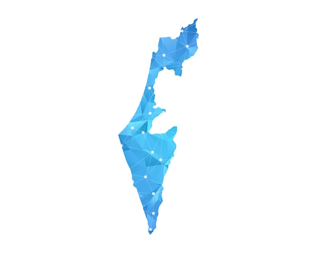 Linha do mapa de Israel pontilha geométrica abstrata poligonal.