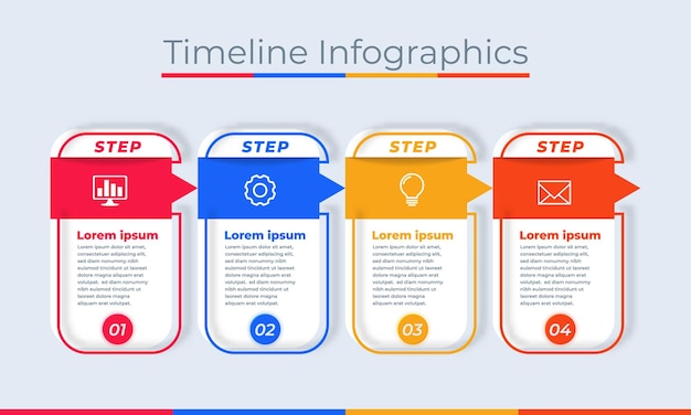 Linha do tempo infográficos design papel arte estilo ícones de marketing processos de visualização de dados de negócios