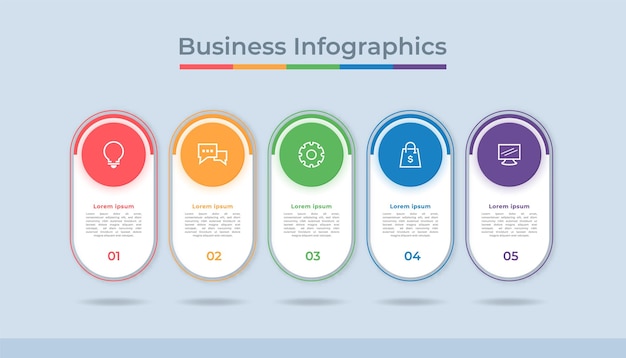 Linha do tempo Infográficos Visualização de dados de negócios Processo Gráfico Diagrama Gráfico com opções de etapas