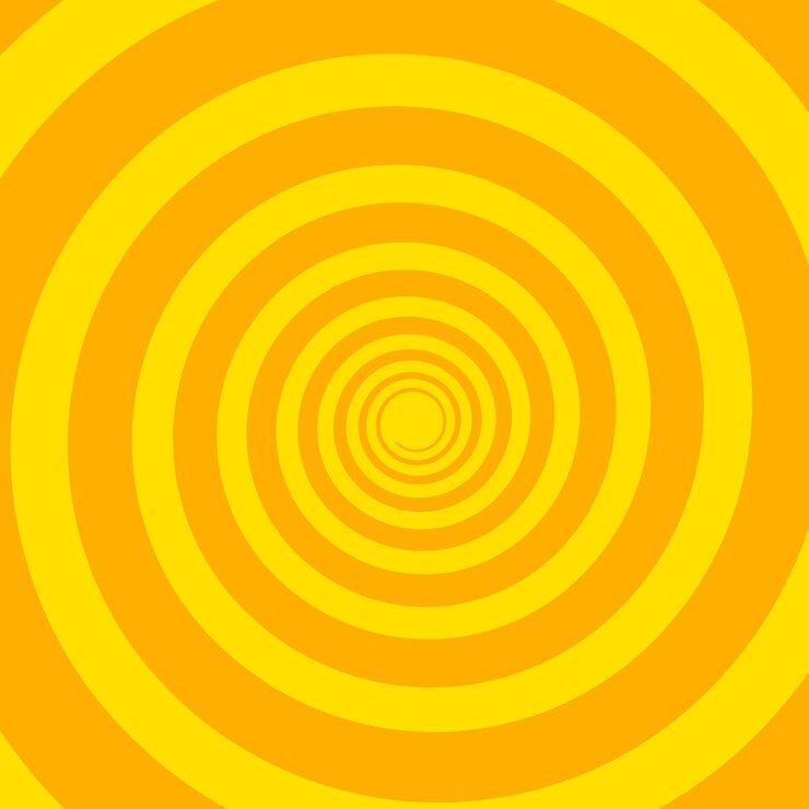 Vetor linha espiral ilustração em vetor abstrato padrão de meio-tom amarelo