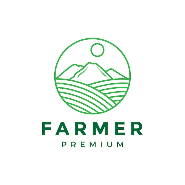 Linha listra agricultura design de logotipo verde vetor gráfico símbolo ícone ilustração ideia criativa