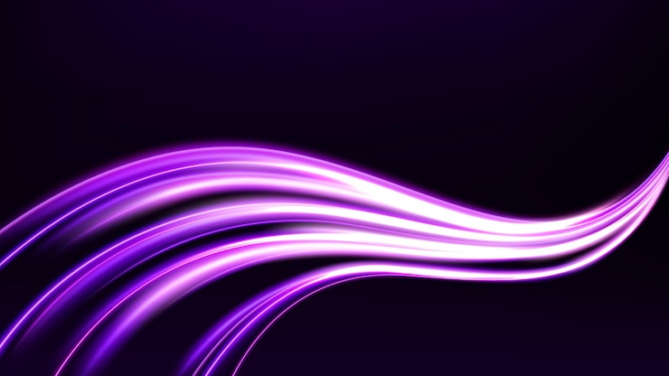 Vetor linha ondulada multicolorida abstrata de luz sobre fundo escuro ilustração vetorial